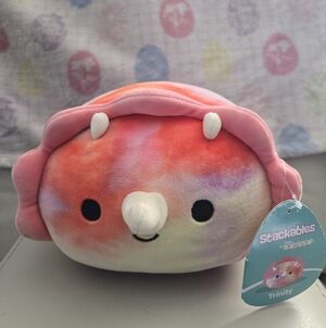 Squishmallows Pink Coral Tie-Dye Trinity Stackable Plush